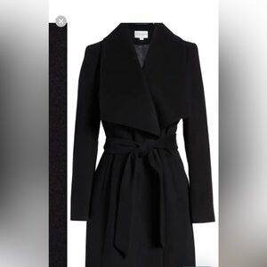Cole Haan Elegant Black Wrap Coat size 12 NWT